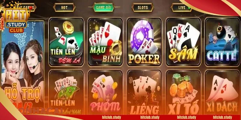 Sảnh Casino của Hitclub sôi động với hàng nghìn bàn cược.